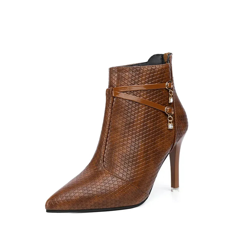 Botas femininas novo tamanho grande botas de salto alto moda mais algodão quente botas nuas banquete sapatos femininos bota curta
