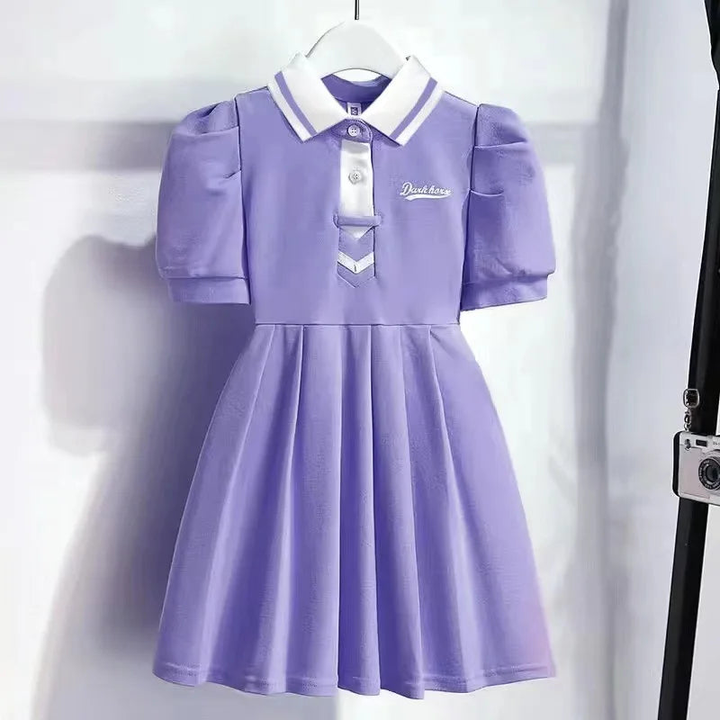 Novo Vestido Estilo Coreano 2026 para Crianças, Vestido de Verão Doce com Alças e Tule para Meninas