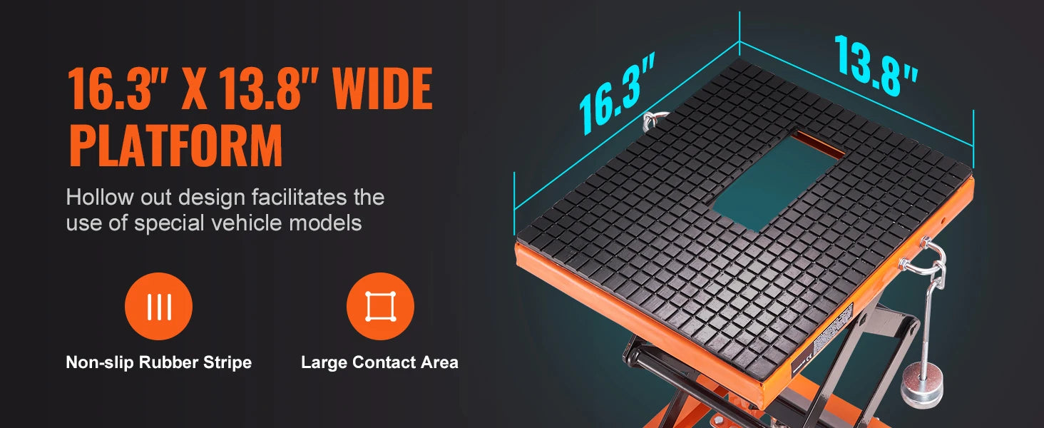 SucceBuy Mesa de elevação hidráulica para motocicleta, 350 lbs, tesoura, elevador hidráulico, suporte para dirt bike