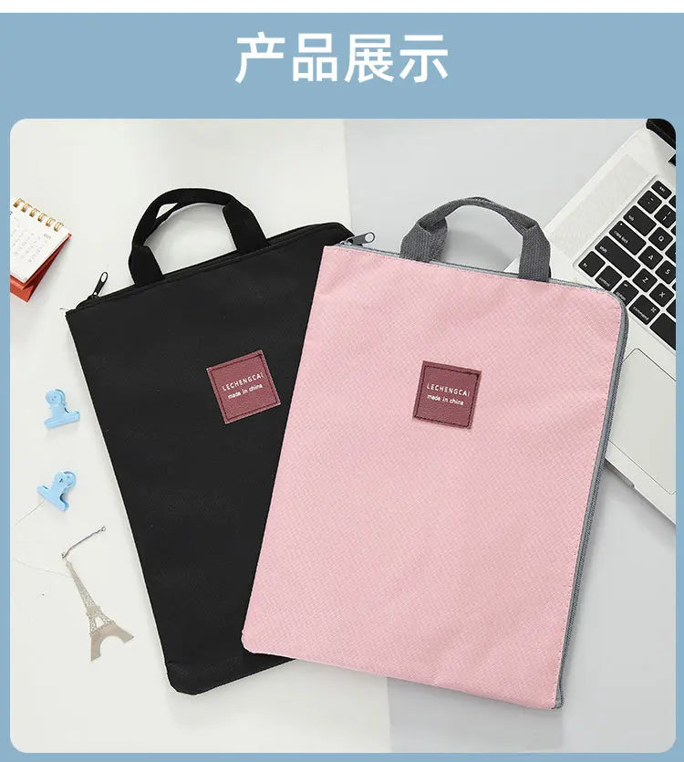 Bolsa simples bolsa para portátil multi-função impermeável saco de negócios estudante papelaria saco