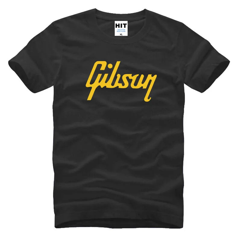 Camiseta masculina marca de luxo gibson t camisas dos homens música rock homem t camisa de manga curta camiseta hip hop dos homens camiseta topos
