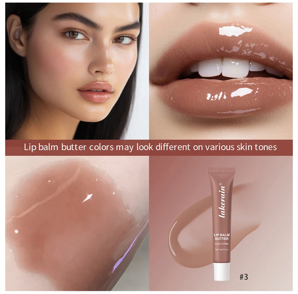 Bálsamo labial hidratante espelho brilho labial baunilha rosa açúcar café bolo cheiro batom óleo transparente maquiagem cuidados com os lábios