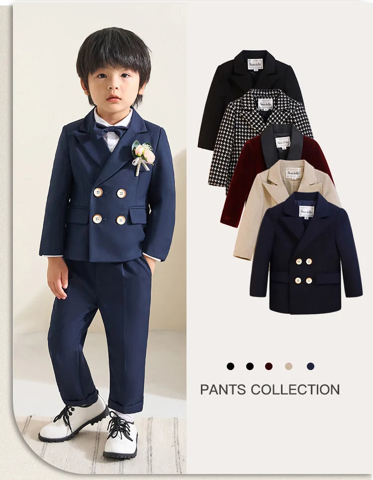 Meninos primavera outono terno jaqueta crianças festa blazers fraque topo crianças vestido formal casamento smoking desempenho casaco de manhã