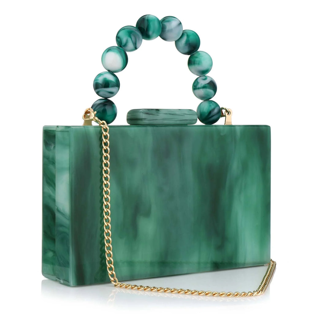 Beading bolsa de mármore acrílico caixa luxo embreagem sacos noite festa casamento corrente bolsa ombro jantar vestido bolsa festival presente