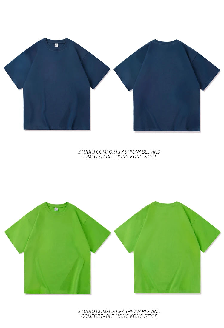 Novo verão masculino t camisa moda sólida básico solto hip hop manga curta camisetas para homens feminino casual algodão streetwear topo t