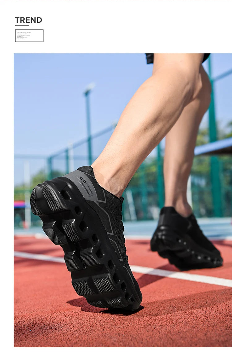 Tênis Casual Masculino 2026: Tênis de Corrida Ultraleve com Amortecimento, Calçado Esportivo Masculino Respirável com Sola Grossa e Malha para Corrida