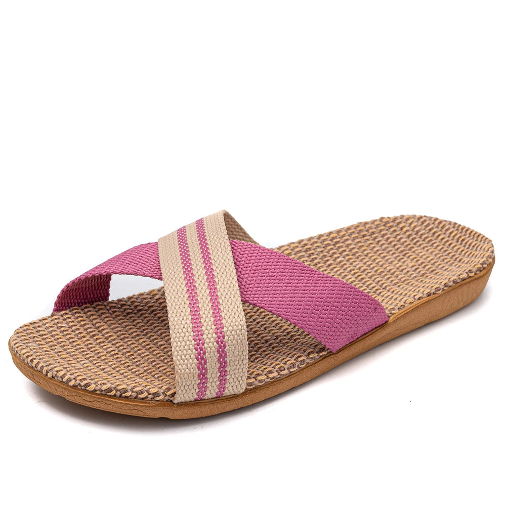 36-45 sandálias planas chinelos de praia verão casa linho leve eva antiderrapante slides para homens mulheres indoor ao ar livre flip flops