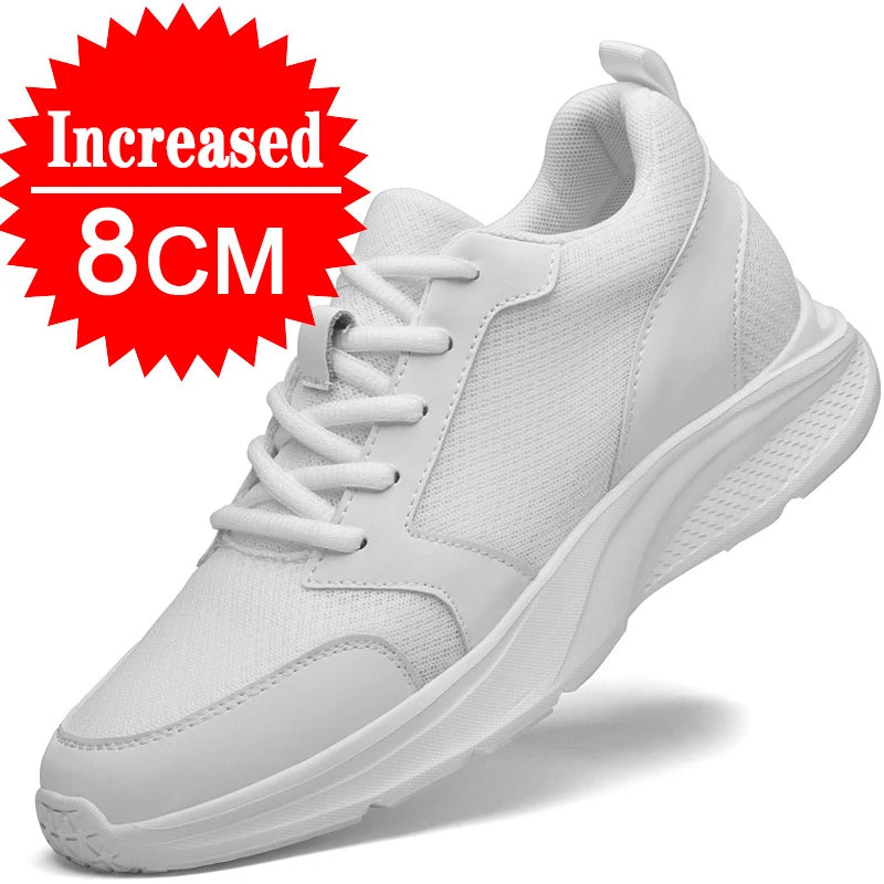 Homens sapatos de elevador aumento de altura tênis sapatos para homem 10cm esportes sapatos casuais invisível sapatos de aumento interno para homem 8cm