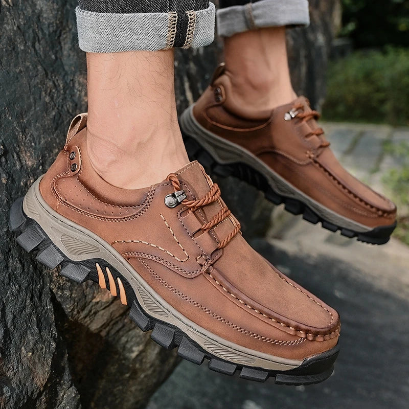 Nova chegada dos homens sapatos casuais feitos à mão mocassins de couro genuíno confortáveis sapatos de caminhada masculinos mocassins de qualidade tênis masculinos