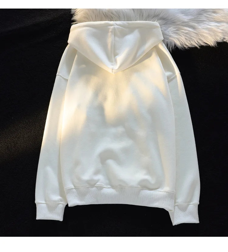 2025 primavera outono feminino casais roupas dos desenhos animados bordado adorável 3d gato impressão pulôver hoodies moletom feminino casaco com capuz