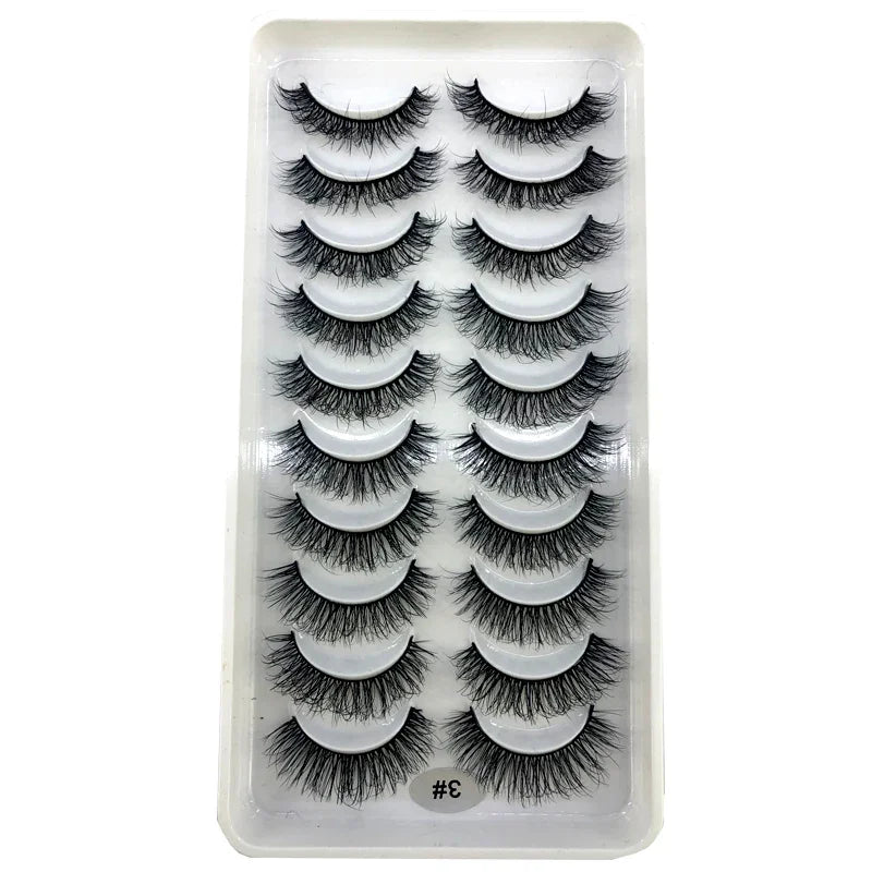 Vários estilos 10 pares naturais 3d vison cílios postiços kit de maquiagem cílios de vison extensão cílios curtos
