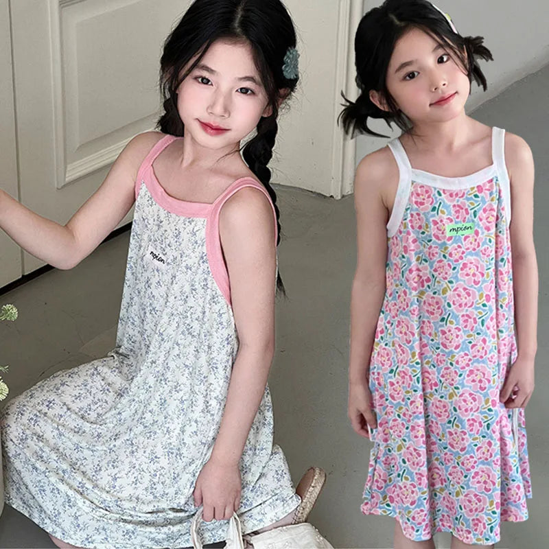 Verão menina camisola crianças vestidos de pijama pijamas para meninas criança noite vestido crianças pijamas 2 a 4 6 8 10 11 12 13 14 anos
