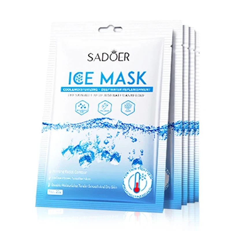 5 pçs sadoer máscaras de gelo para o rosto hidratação profunda hidratante brilho endurecimento máscara facial folha máscaras faciais beleza cuidados com a pele