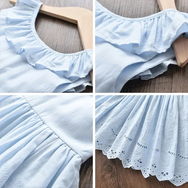 Urso líder meninas vestidos elegantes 2024 novo verão crianças trajes de festa menina floral princesa roupas crianças vestidos roupas