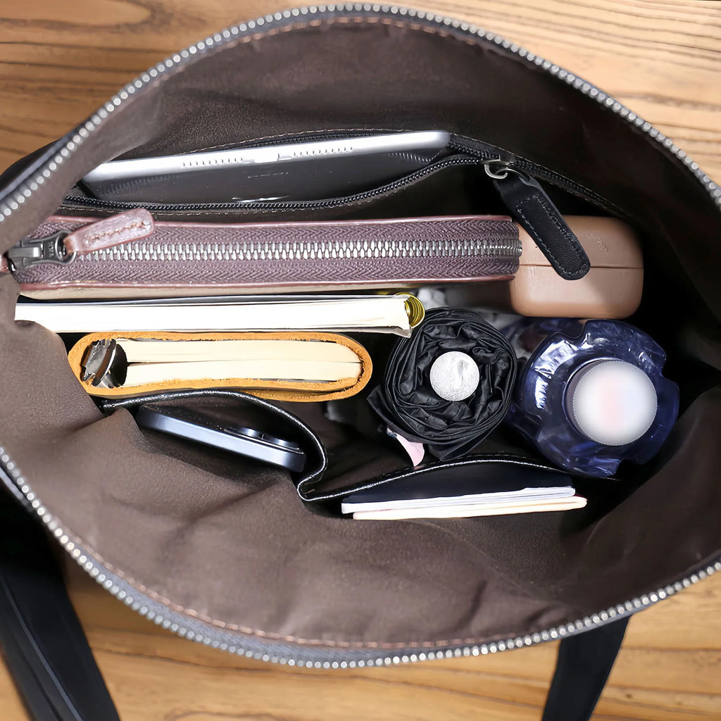 Bolsa de Ombro Masculina em Couro Genuíno, Bolsa Transversal para Laptop, Couro Bovino de Camada Superior, Couro Vegetal, Moda Casual