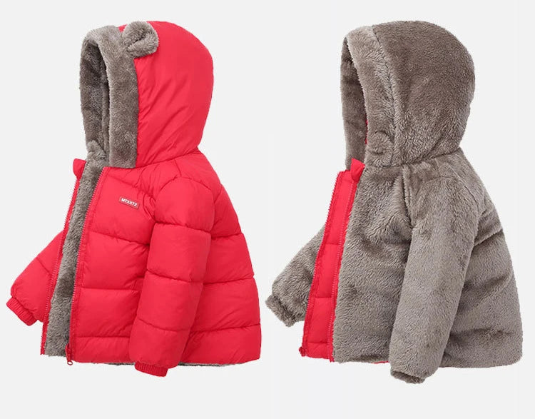 Crianças grossas para baixo jaquetas inverno engrossar casacos de pelúcia para meninos meninas cor sólida com capuz jaquetas 2-6 anos crianças parka outerwear