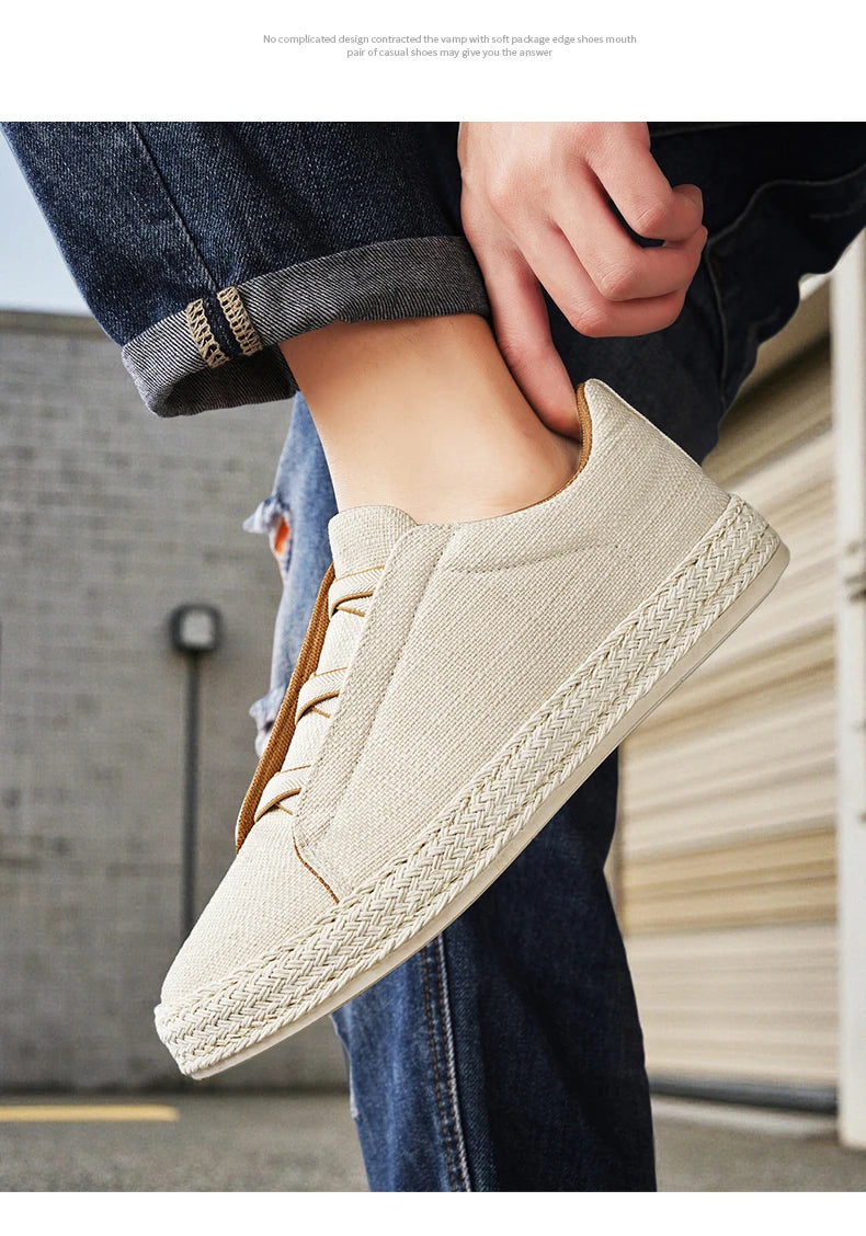 Sapatos de Pescador em Linho, Sapatos de Tecido Masculinos Modernos 2025, Sapatos Casuais Masculinos Respiráveis de Verão