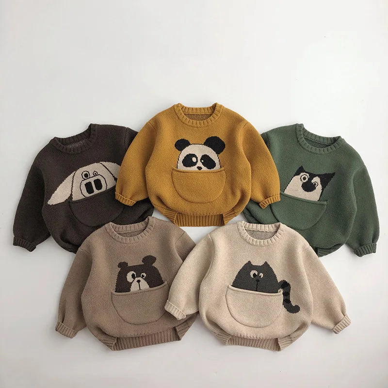 Milancel crianças roupas de bebê suéteres pulôver dos desenhos animados meninos meninas malhas estilo coreano crianças infantil pulôver outwear