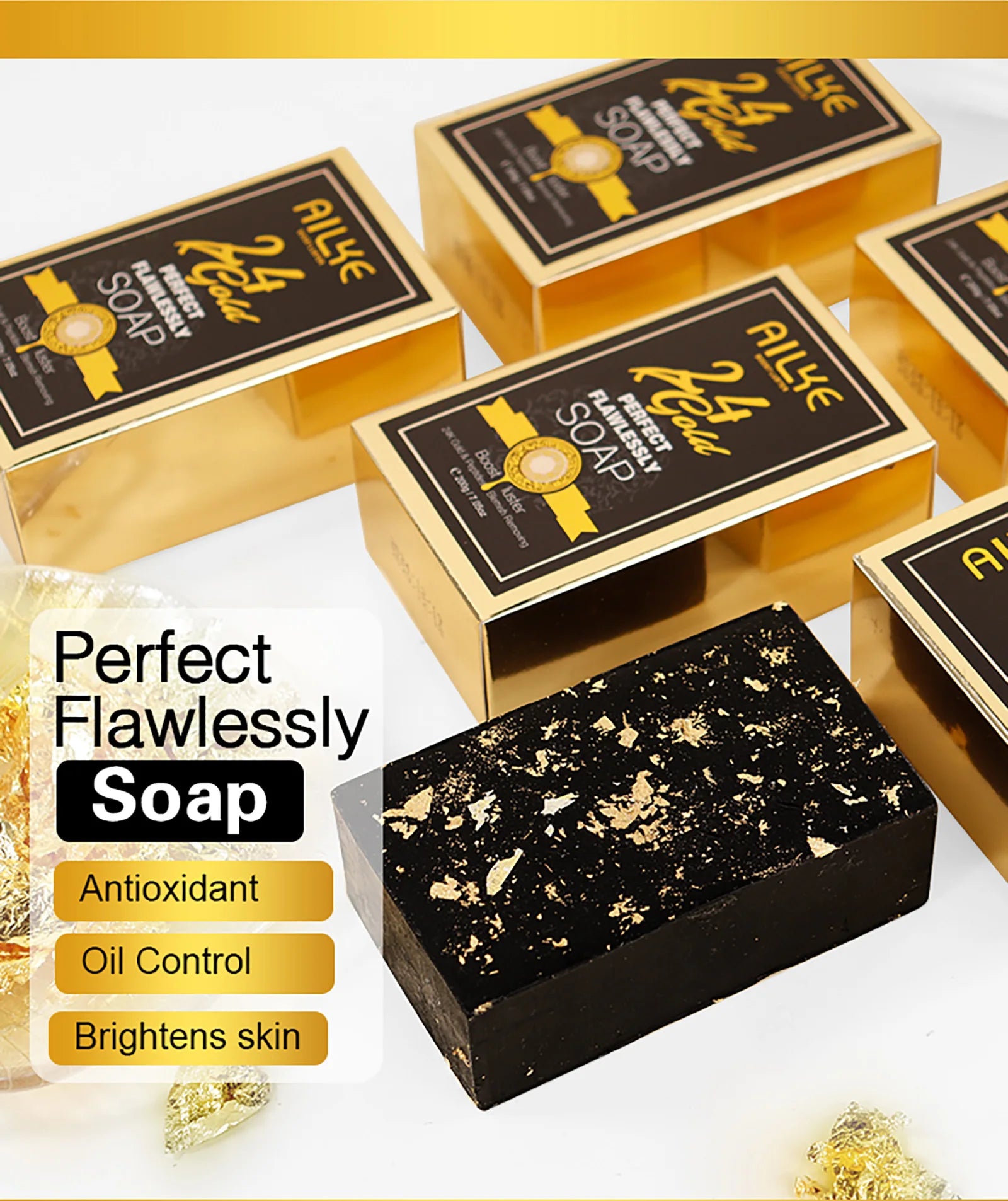 Ailke 24K Ouro Colágeno Creme Articulação Remoção de Manchas Escuras Forte Clareamento Rosto Anti Envelhecimento Conjunto de Cuidados com a Pele