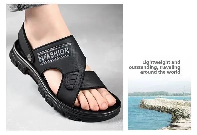 Sandálias de Praia Masculinas de Verão, Reforçadas, Antiderrapantes, Resistentes ao Desgaste, Respiráveis, para Dirigir, Material PVC, Calçados para Adultos