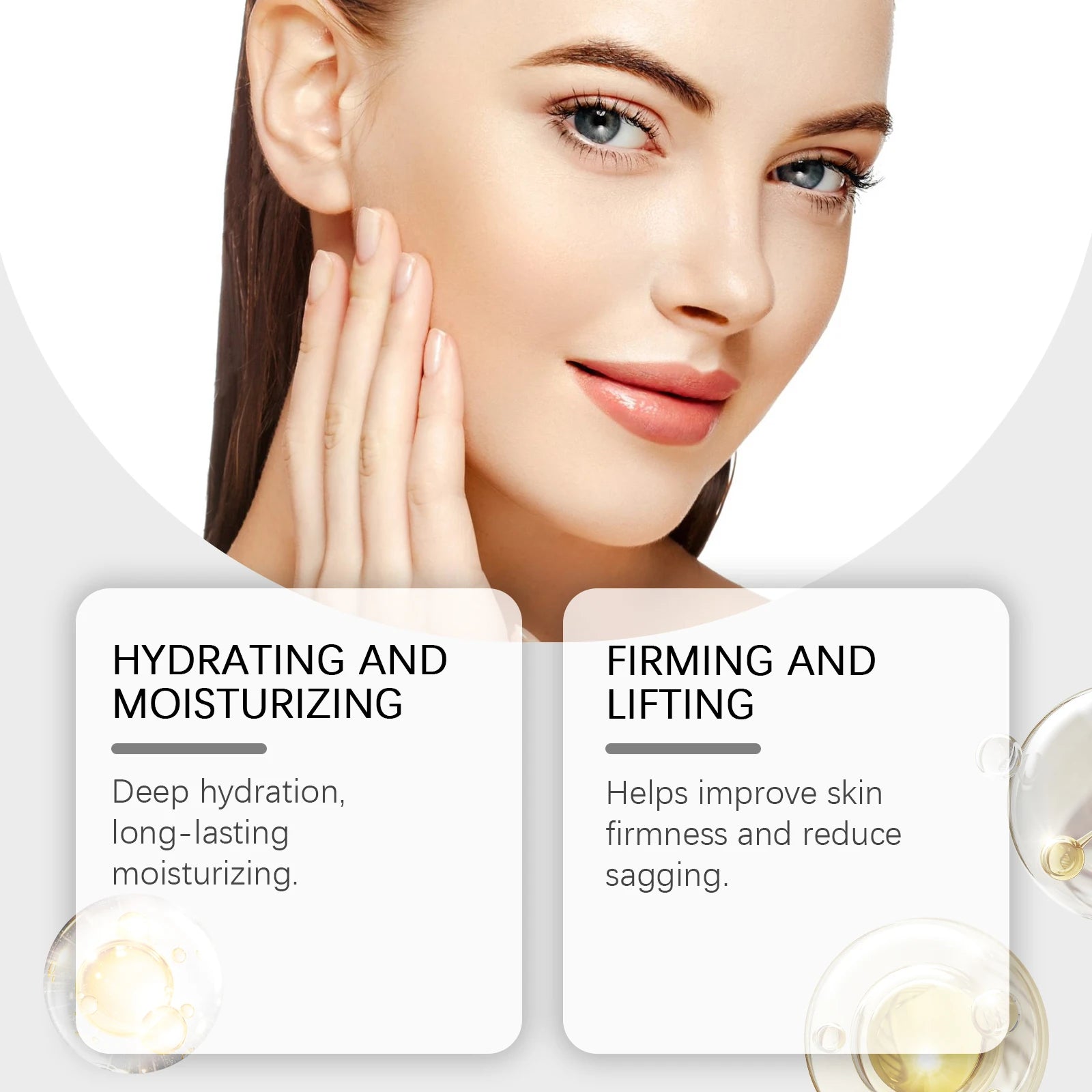 Conjunto de Sérum Facial Firmador com Rolo de Microagulhas, Essência Facial Anti-Envelhecimento, Hidratante, Suavizante e Embelezadora da Pele