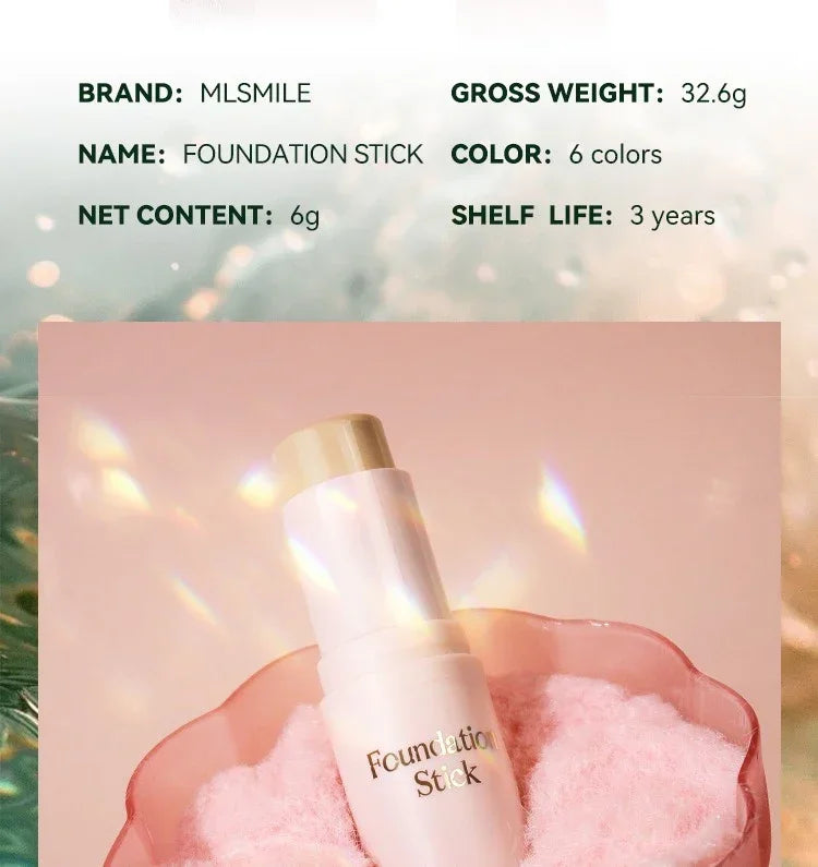 Rosto maquiagem vara fundação creme 6 cores hidratante cobertura completa tom de pele escura natural fosco corretivo maquiagem profissional
