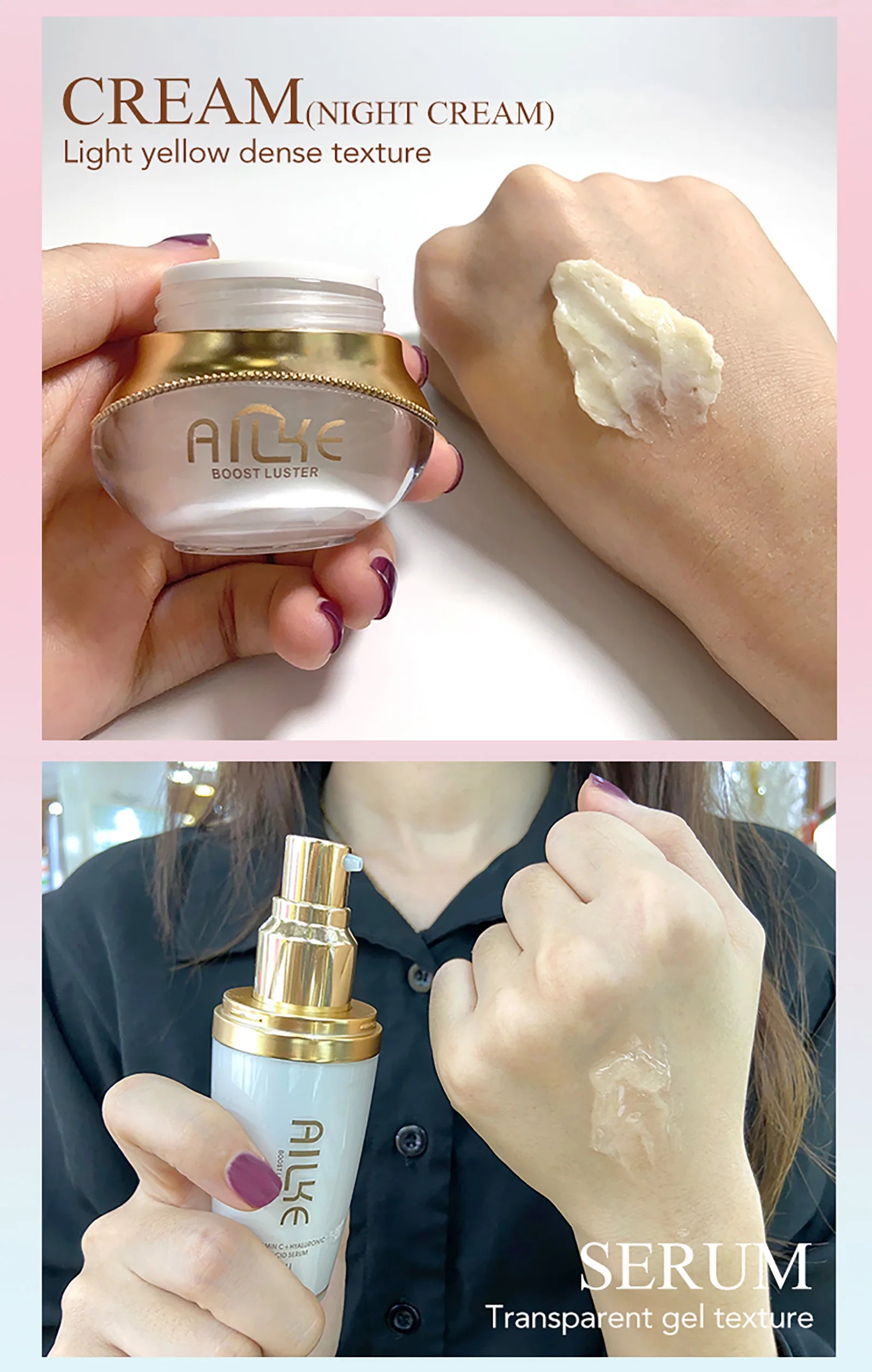 AILKE Clareador Anti-rugas Sardas Creme Facial Com Colágeno Ácido Hialurônico Rosa Cuidados Com A Pele Mulheres Coreano Conjunto Hidratante Facial