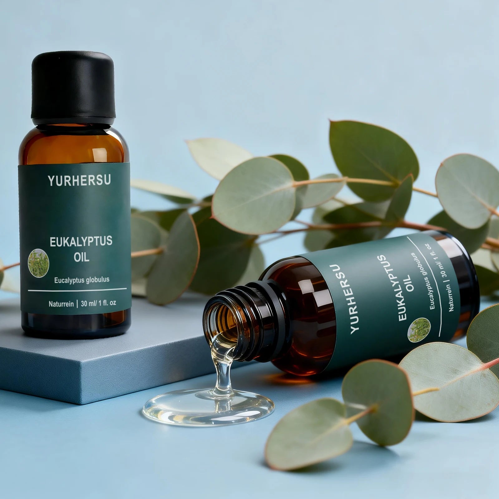 Óleo de eucalipto natural 100% puro para difusor, relaxamento, alívio frio, cuidados com a pele e cabelo, garrafa de 30ml