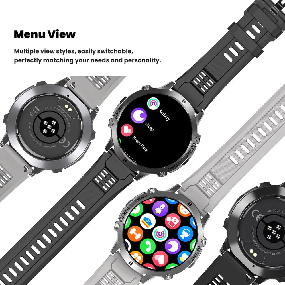 Relógio Inteligente Masculino T REX 3 com Tela AMOLED de 1.73", Bússola, Chamada BT, Resistente à Água 1ATM, Relógios Esportivos para Homens IOS Android 2026