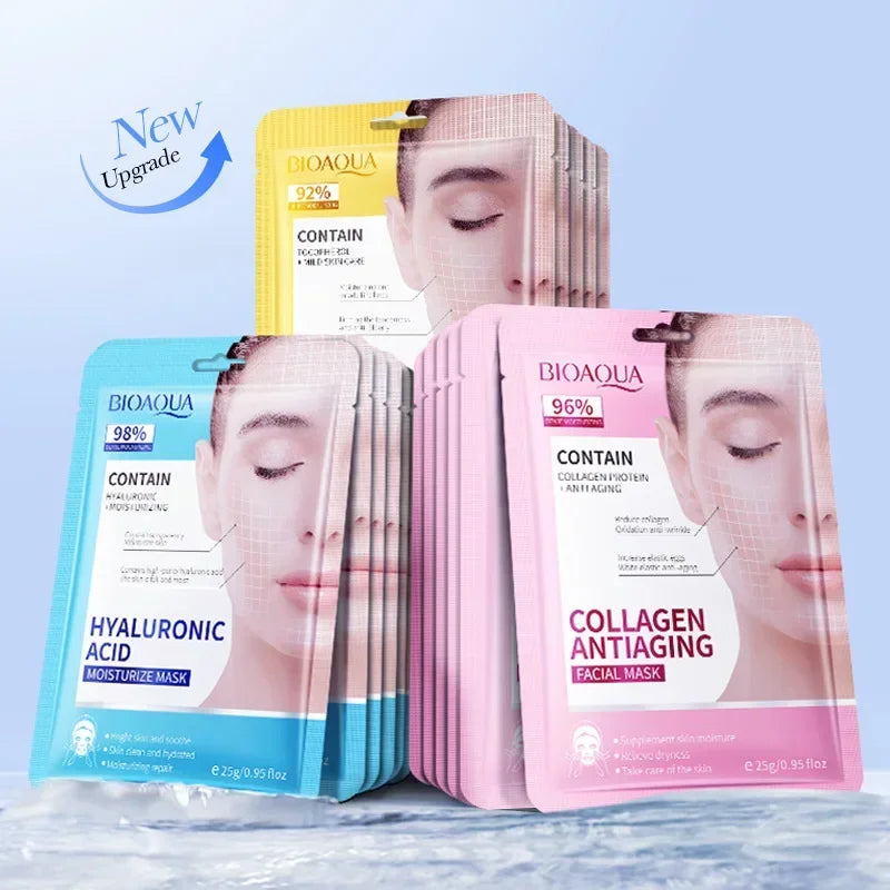 15 pçs bioaqua retinol colágeno anti rugas máscaras faciais hidratante anti-envelhecimento clareamento máscara facial produtos de cuidados com a pele