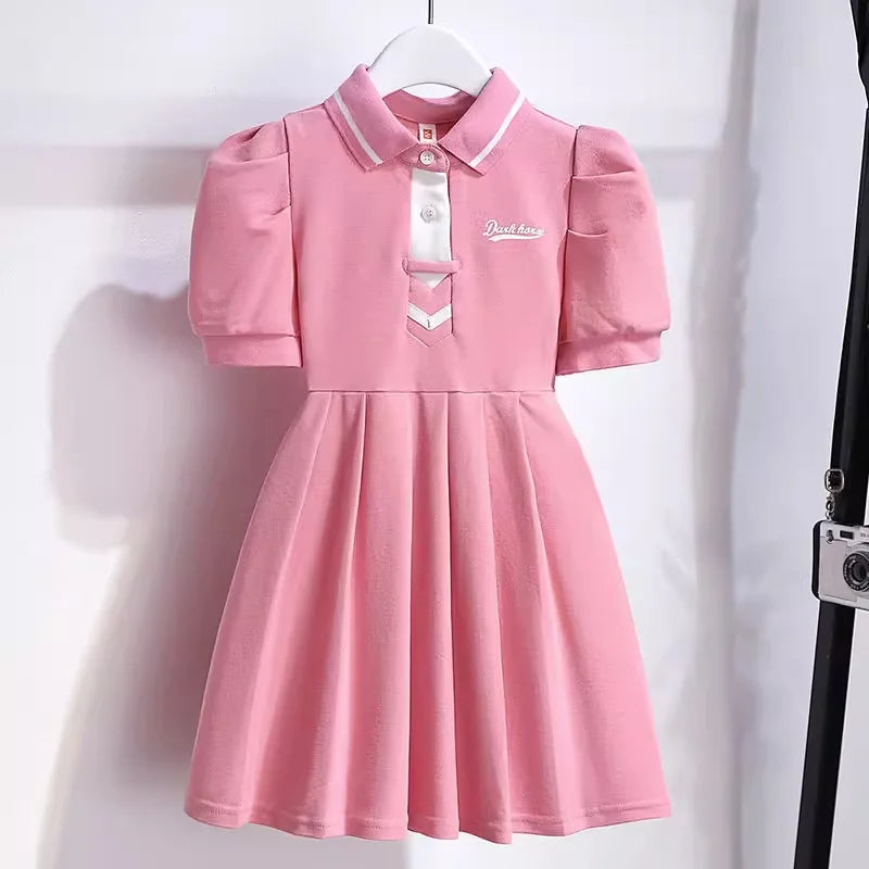 Novo Vestido Estilo Coreano 2026 para Crianças, Vestido de Verão Doce com Alças e Tule para Meninas