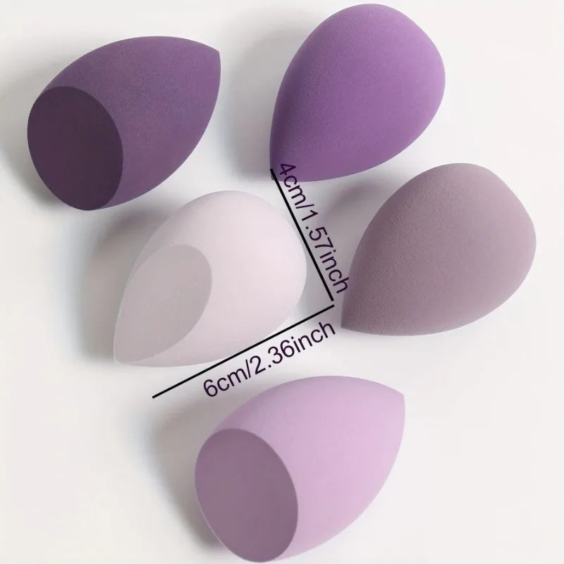 Conjunto de 12 esponjas de maquiagem, adequadas para aplicação de BB cream líquido e em pó, esponja de maquiagem tipo ovo para uso seco e molhado.