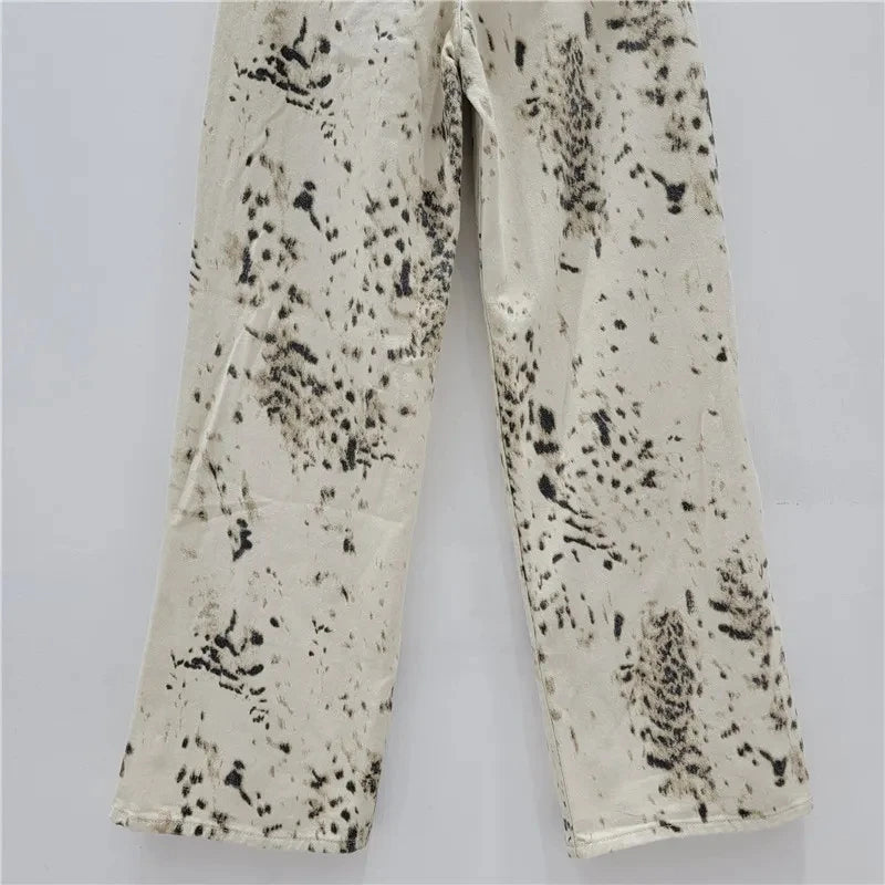 Cintura alta y2k calças de brim femininas solto ajuste perna reta baggy calças jeans para meninas retro bege largo calças jeans femininas y2k