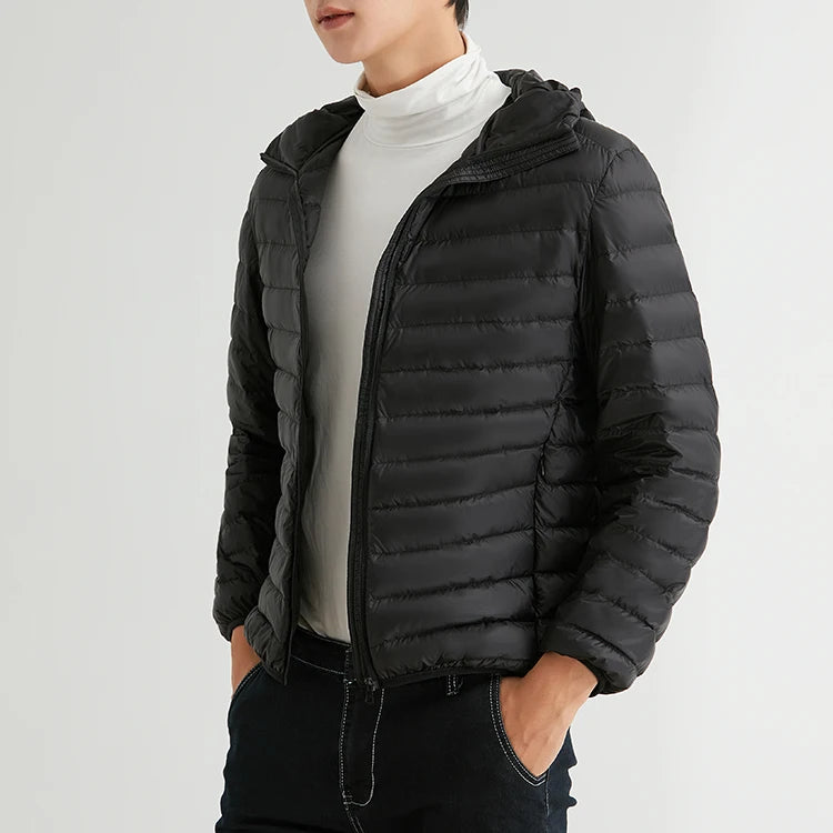 Homem 90% pato para baixo jaqueta com capuz inverno outono casaco masculino ultra leve jaquetas quentes outwear parkas ao ar livre roupas de campanha