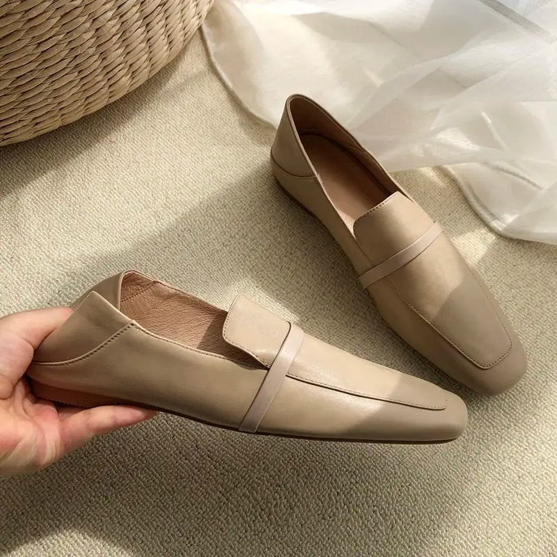 Mocassins de couro genuíno das mulheres Morazora, sapatos baixos confortáveis, moda, tamanho 34-43, primavera e verão