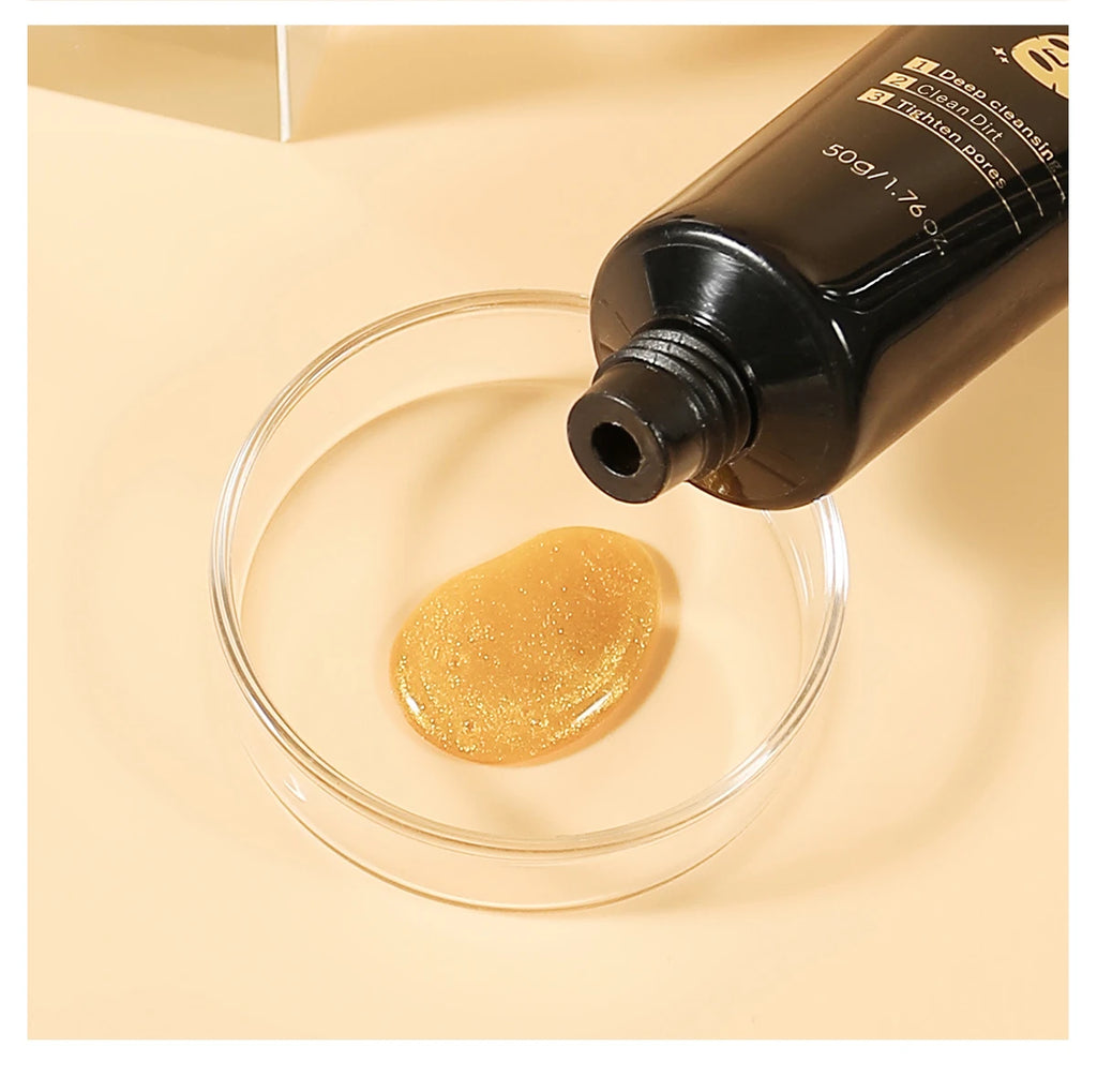Laikou 24k ouro caracol peel-off máscara 3 pçs limpeza profunda poros aperto remoção de cravo desintoxicante tratamento facial 50g