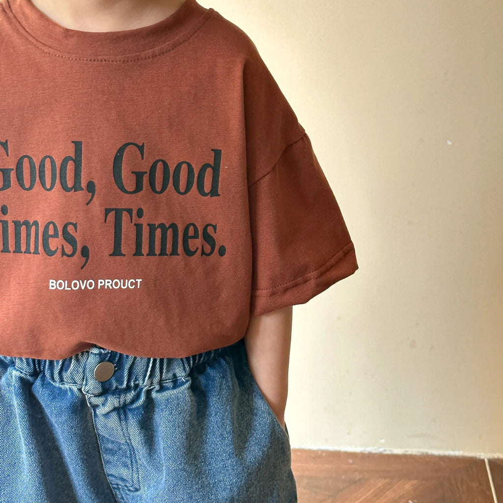 2025 verão moda solta menina crianças carta impressão camiseta menino bebê algodão manga curta camisetas criança casual topos roupas da criança