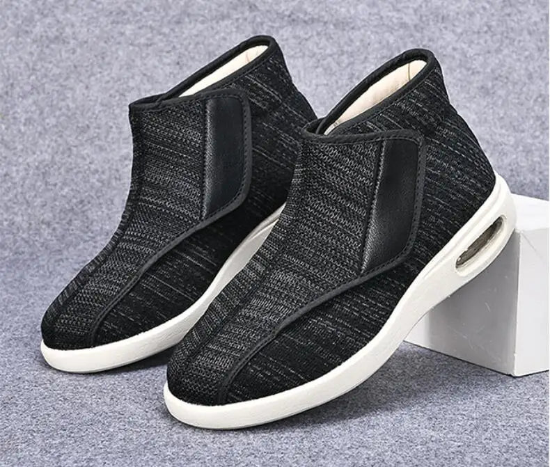 Ortopedia Pés largos Sapatos inchados para homens, calçados casuais, botas de lã quente, Thumb Eversion, conforto suave, recuperação diabética