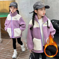 Bebê meninas casacos de pele do falso crianças inverno quente jaquetas de pelúcia crianças turndown colarinho acolchoado outerwear infantil casual roupas exteriores