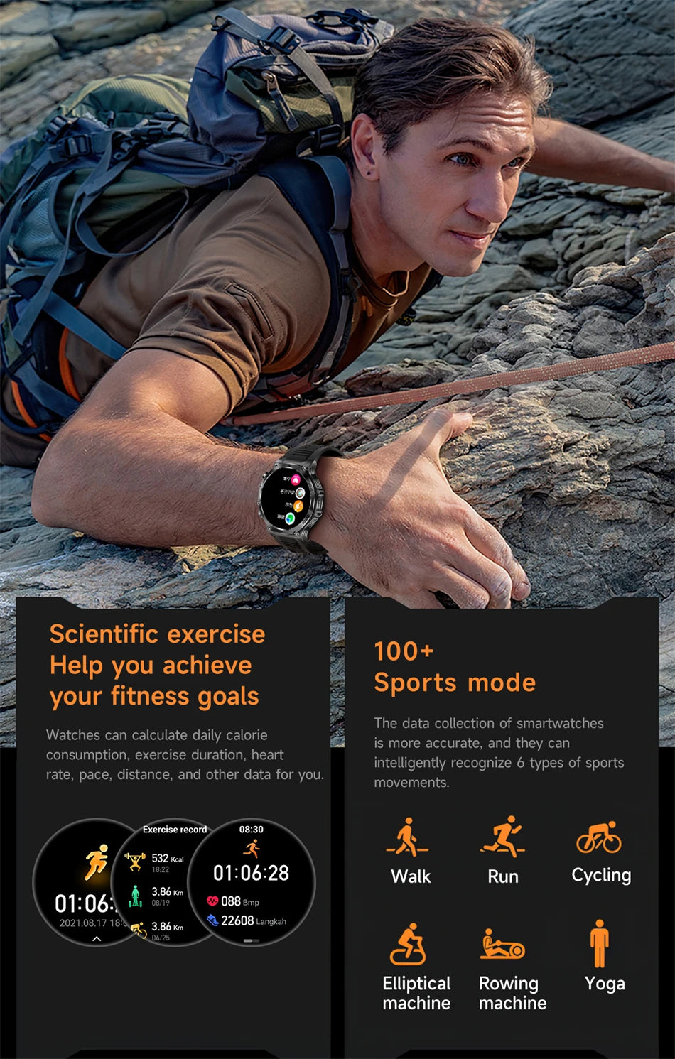 Novo relógio inteligente masculino 2025 chamada bluetooth um clique conexão relógios ip67 à prova dip67 água 800mah bateria smartwatch homem android ios