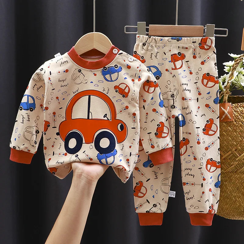 Crianças roupas conjuntos de roupas infantis meninos meninas algodão outono inverno roupas calças pijamas roupa interior