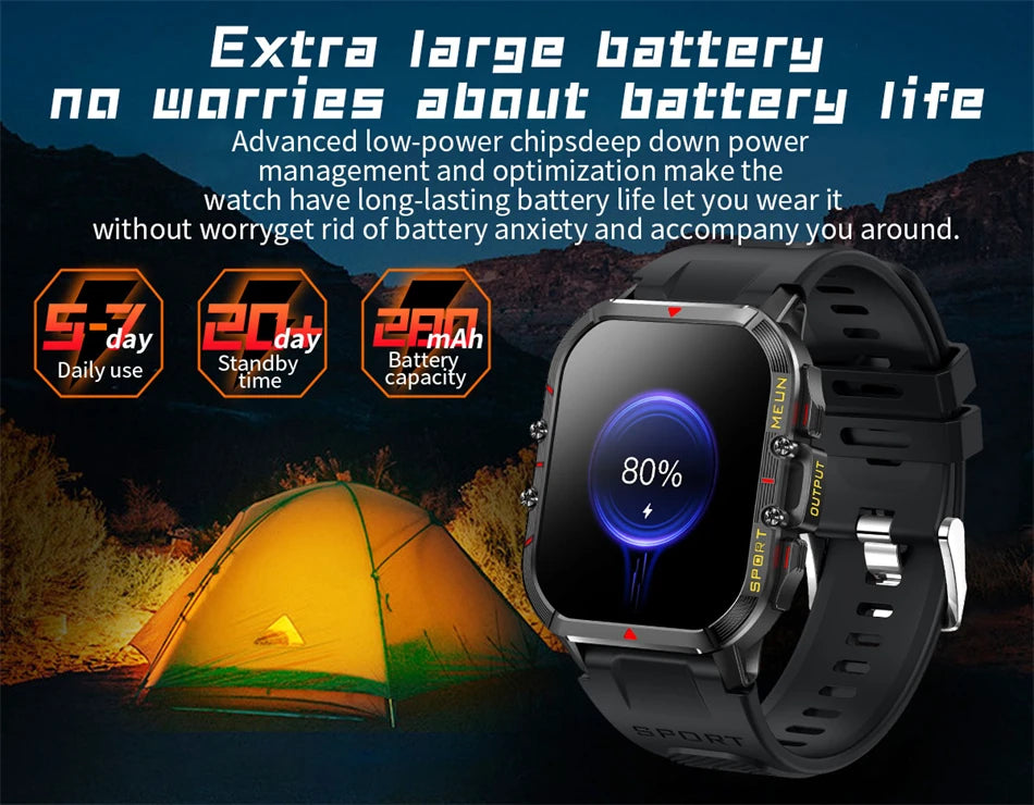 Lige 2025 relógio inteligente masculino esportes ao ar livre monitoramento de freqüência cardíaca ip68 à prova dip68 água relógios bluetooth chamada smartwatch para android ios