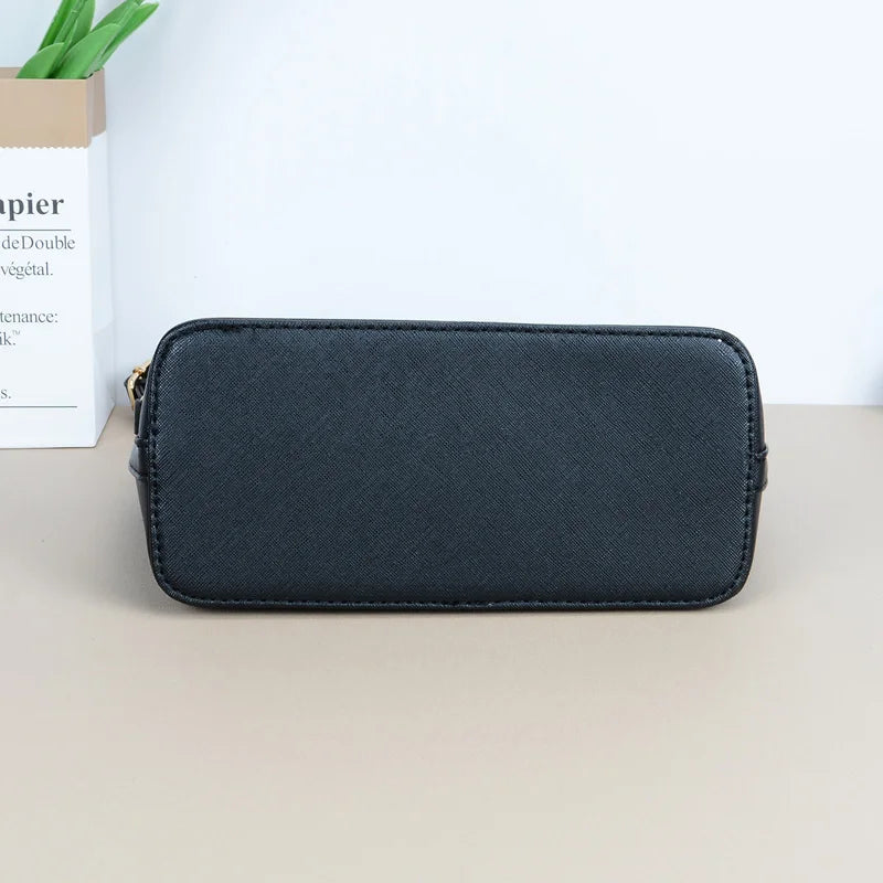 Sacos Crossbody De Couro PU Para As Mulheres, Design Casual, Bolsa De Ombro Da Moda, Coroa De Metal, Bolsas Femininas Shell