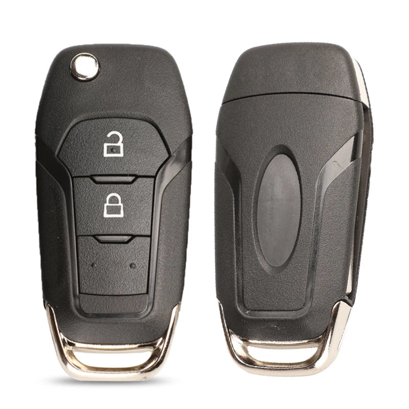 Jingyuqin 2/3/4 botão flip dobrável caso chave do carro shell para ford focus fusão mk2 mk7 explorador ranger lâmina hu101 em branco sem cortes