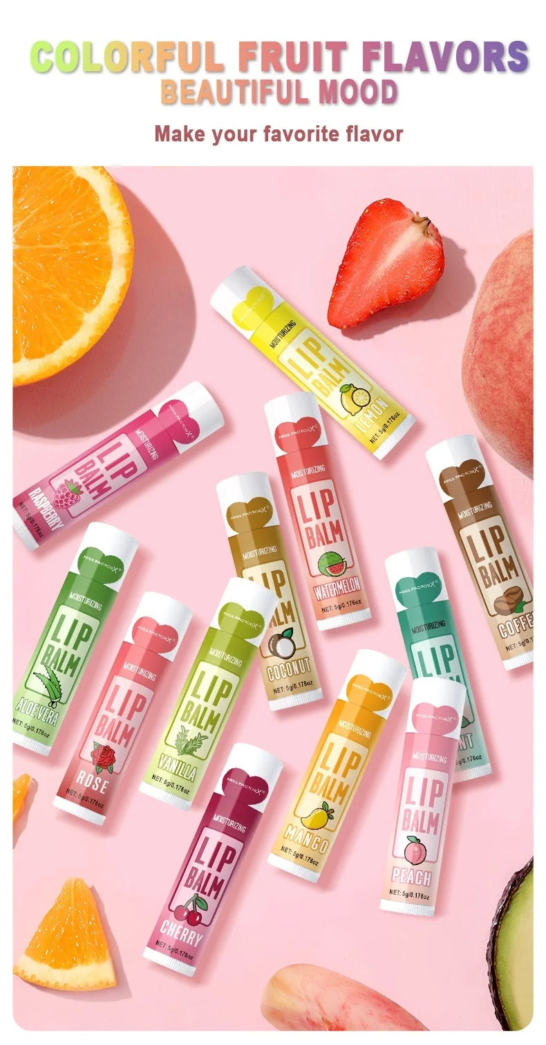 12 PCS/presente conjunto de bálsamo labial 5g Hidratação profunda e esfoliante hidratante de longa duração para criar lábios hidratados