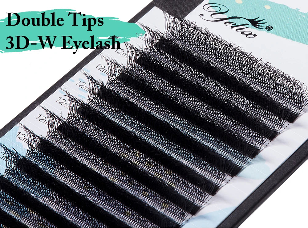 Yelix-W-Shaped Cílios Extensões, 3D, 3 Dicas e 6 Dicas, C Curl, D Curl, Individual Lash, Volume egípcio brasileiro, Mage Cílios, Alta Qualidade