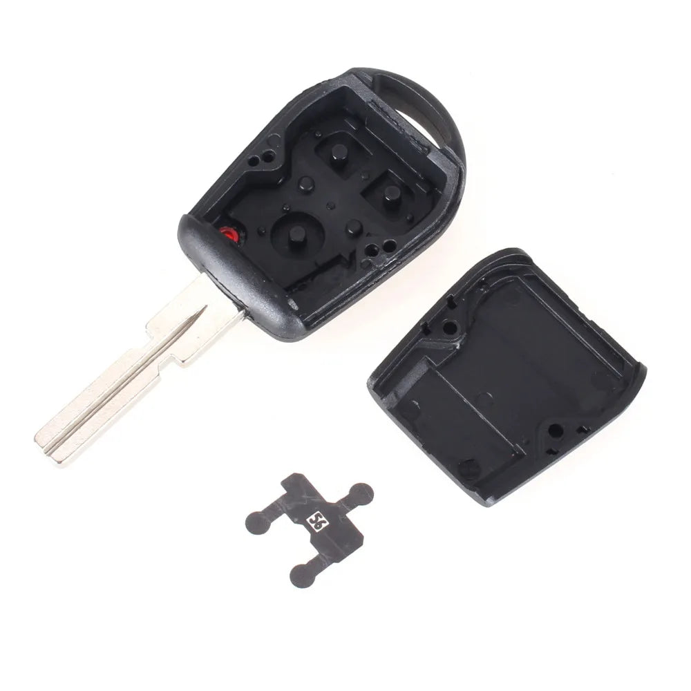 Keyyou capa de chave remota com 3 botões, compatível com bmw e31 e32 e34 e36 e38 e39 e46 z3 z4, capa fob 3 btn sem cortes