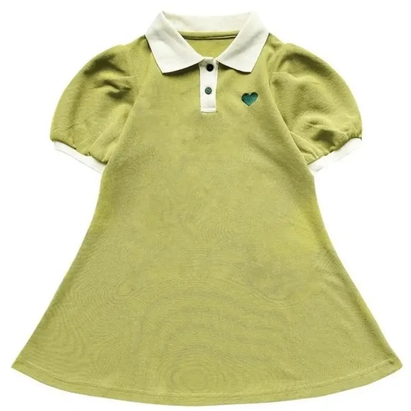 Novo Vestido Estilo Coreano 2026 para Crianças, Vestido de Verão Doce com Alças e Tule para Meninas