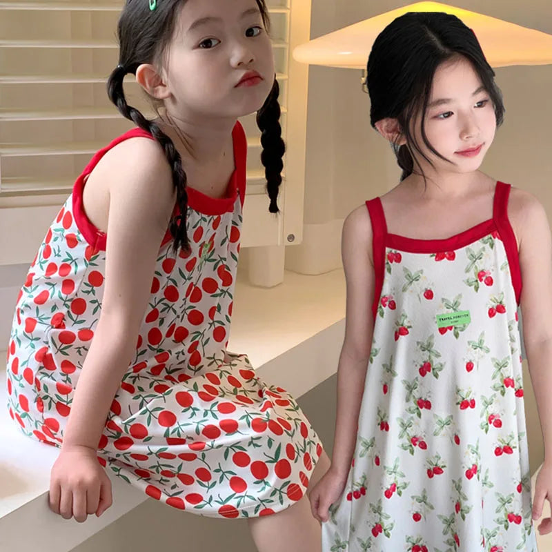 Verão menina camisola crianças vestidos de pijama pijamas para meninas criança noite vestido crianças pijamas 2 a 4 6 8 10 11 12 13 14 anos