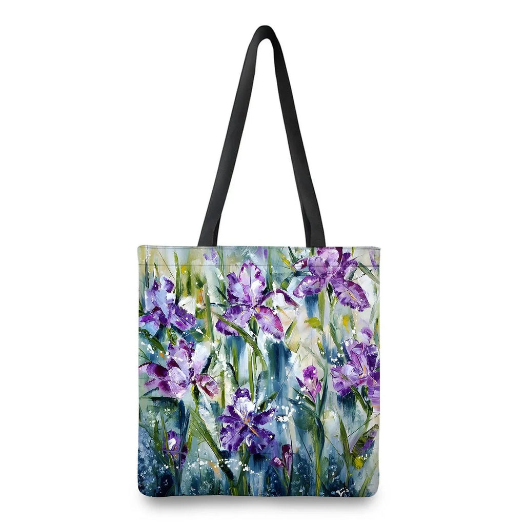 1pc íris sacola de compras estética pano praia totes presente, tote alça superior sacos de ombro, compras viagem trabalho reutilizável